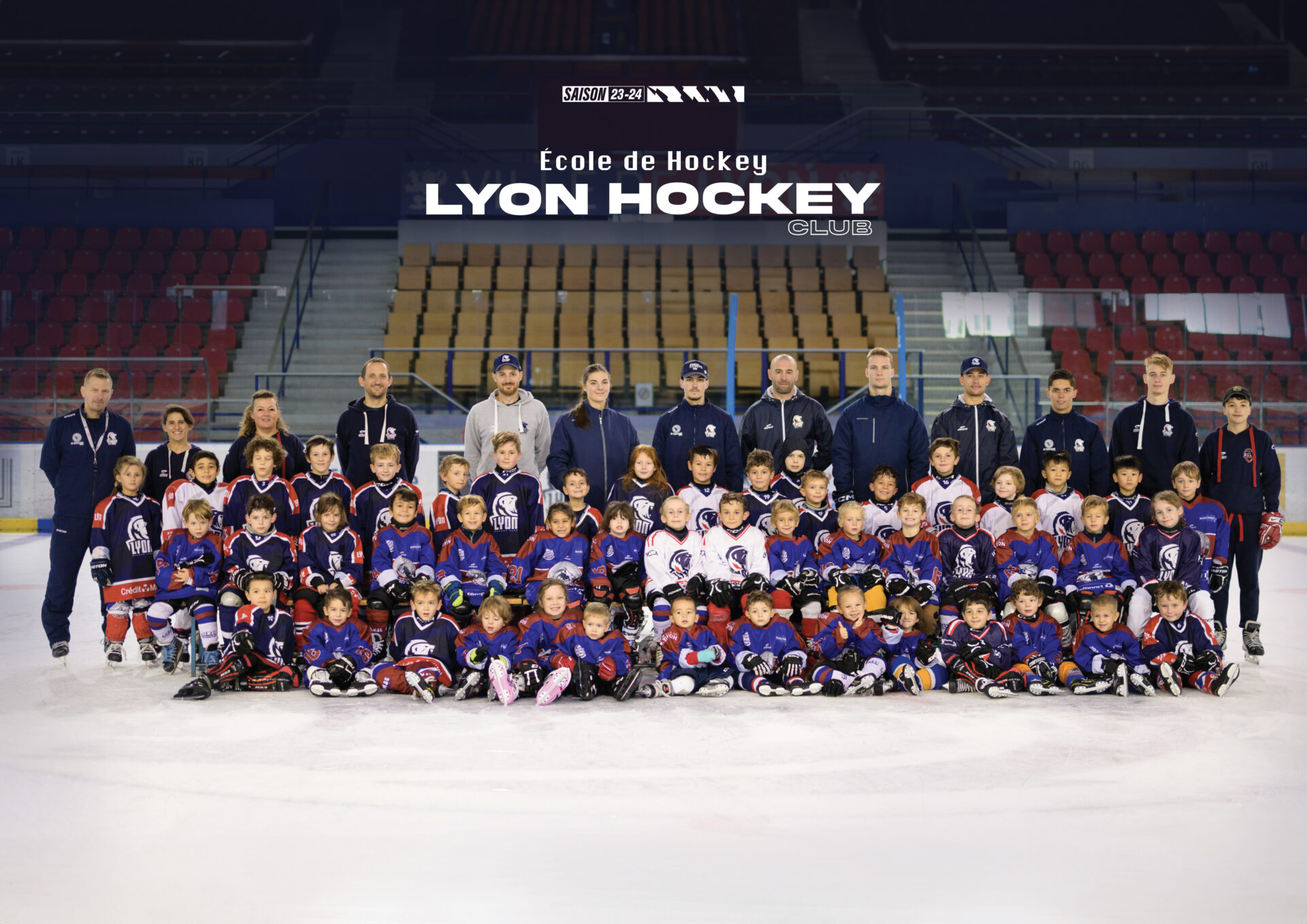 Photo equipe ecole de hockey 2023 2024 Lyon Hockey Club