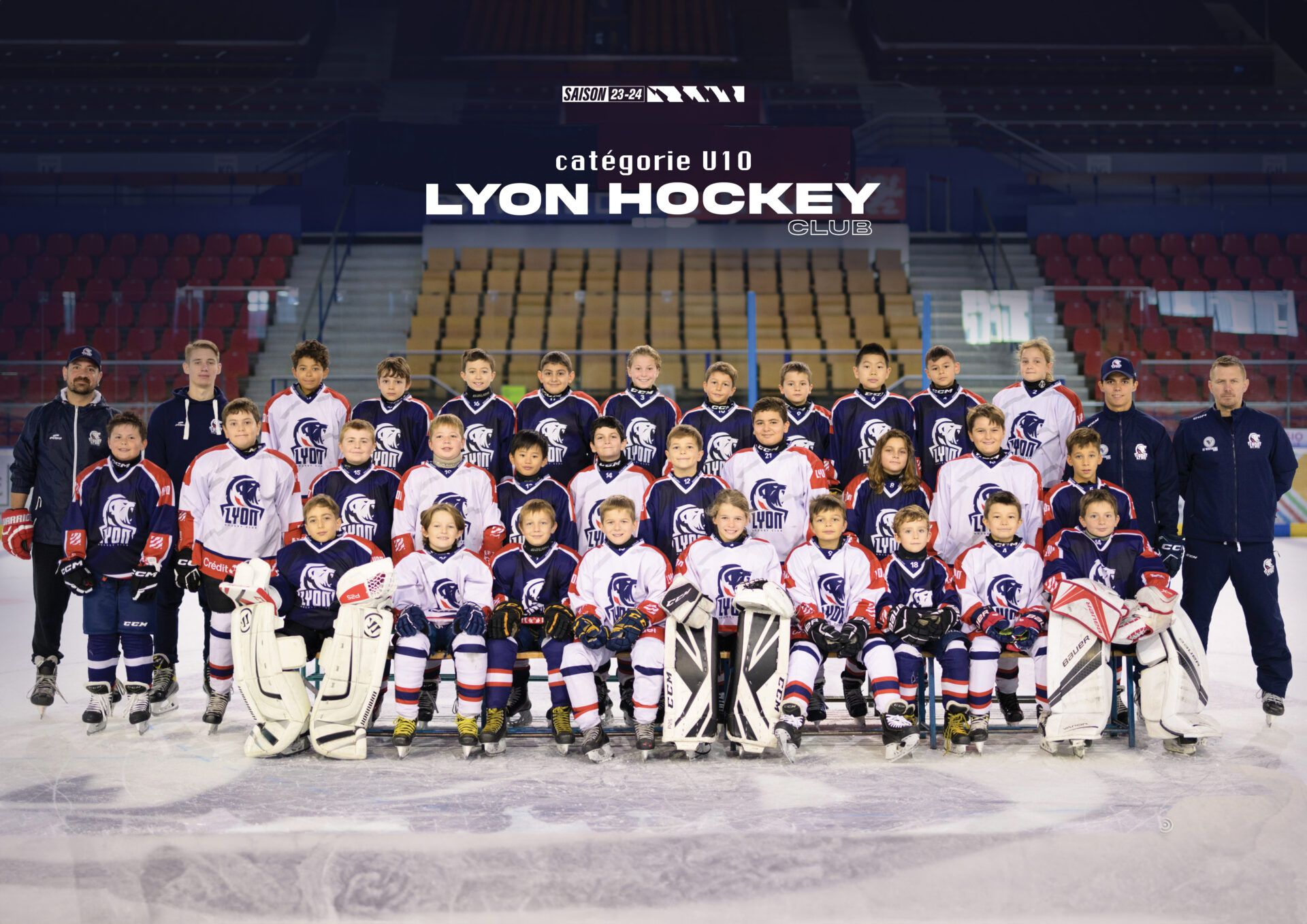 Photo equipe U10 U11 2023 2024 Lyon Hockey Club