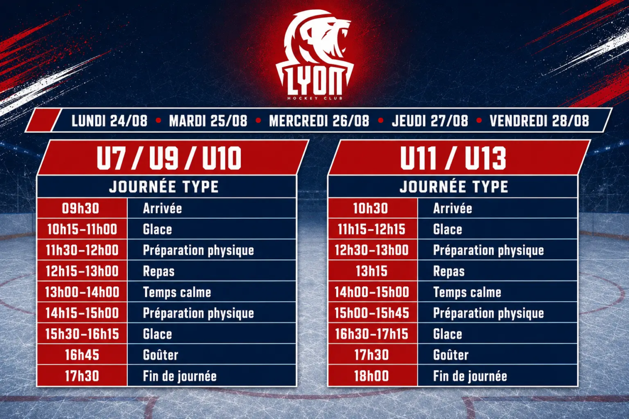 journée type stage aout _Lyon_Hockey_Club