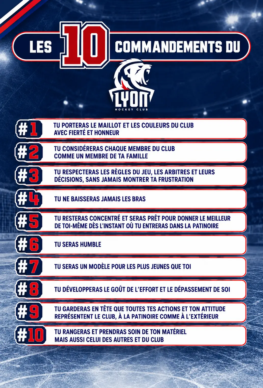 10 COMMANDEMENTS DU LYON HOCKEY CLUB
